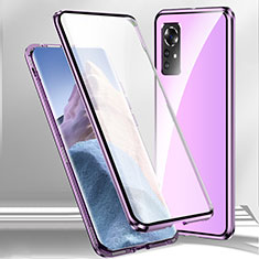 Funda Bumper Lujo Marco de Aluminio Espejo 360 Grados Carcasa M02 para Xiaomi Mi 12 Pro 5G Morado