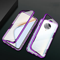 Funda Bumper Lujo Marco de Aluminio Espejo 360 Grados Carcasa M02 para Xiaomi Redmi K30 Pro 5G Morado