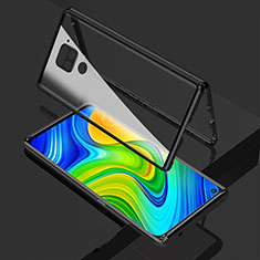 Funda Bumper Lujo Marco de Aluminio Espejo 360 Grados Carcasa M02 para Xiaomi Redmi Note 9 Negro