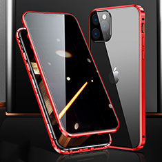 Funda Bumper Lujo Marco de Aluminio Espejo 360 Grados Carcasa M03 para Apple iPhone 15 Pro Max Rojo