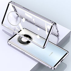 Funda Bumper Lujo Marco de Aluminio Espejo 360 Grados Carcasa M03 para Huawei Mate 40E Pro 4G Plata