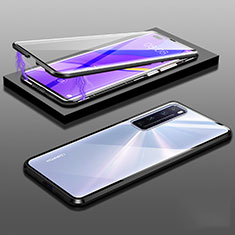 Funda Bumper Lujo Marco de Aluminio Espejo 360 Grados Carcasa M03 para Huawei Nova 7 Pro 5G Negro