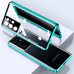Funda Bumper Lujo Marco de Aluminio Espejo 360 Grados Carcasa M03 para Samsung Galaxy S23 Ultra 5G Verde