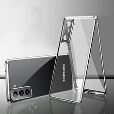 Funda Bumper Lujo Marco de Aluminio Espejo 360 Grados Carcasa M03 para Samsung Galaxy S24 5G Plata