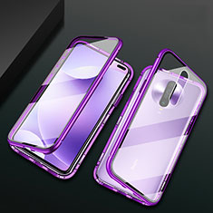 Funda Bumper Lujo Marco de Aluminio Espejo 360 Grados Carcasa M03 para Xiaomi Redmi K30i 5G Morado