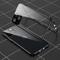 Funda Bumper Lujo Marco de Aluminio Espejo 360 Grados Carcasa M04 para Apple iPhone 14 Plus Negro