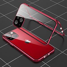 Funda Bumper Lujo Marco de Aluminio Espejo 360 Grados Carcasa M04 para Apple iPhone 14 Plus Rojo