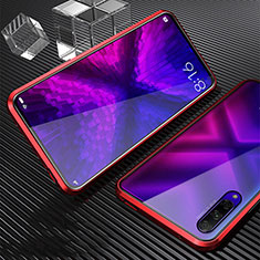 Funda Bumper Lujo Marco de Aluminio Espejo 360 Grados Carcasa M04 para Huawei Honor 9X Pro Rojo