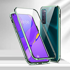 Funda Bumper Lujo Marco de Aluminio Espejo 360 Grados Carcasa M04 para Huawei Nova 7 5G Verde