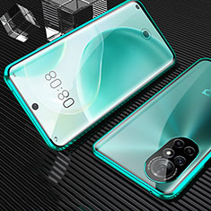 Funda Bumper Lujo Marco de Aluminio Espejo 360 Grados Carcasa M04 para Huawei Nova 8 5G Verde