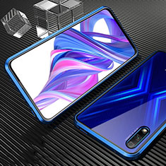 Funda Bumper Lujo Marco de Aluminio Espejo 360 Grados Carcasa M04 para Huawei P Smart Z (2019) Azul