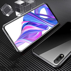 Funda Bumper Lujo Marco de Aluminio Espejo 360 Grados Carcasa M04 para Huawei P Smart Z (2019) Negro