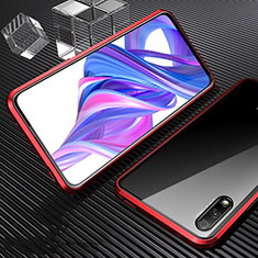 Funda Bumper Lujo Marco de Aluminio Espejo 360 Grados Carcasa M04 para Huawei P Smart Z (2019) Rojo