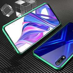 Funda Bumper Lujo Marco de Aluminio Espejo 360 Grados Carcasa M04 para Huawei P Smart Z (2019) Verde