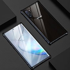 Funda Bumper Lujo Marco de Aluminio Espejo 360 Grados Carcasa M04 para Samsung Galaxy Note 10 Plus Negro
