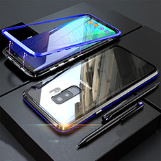 Funda Bumper Lujo Marco de Aluminio Espejo 360 Grados Carcasa M04 para Samsung Galaxy S9 Plus Azul