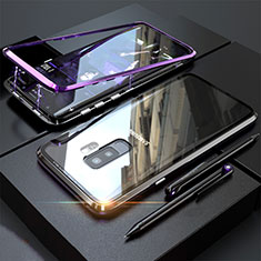 Funda Bumper Lujo Marco de Aluminio Espejo 360 Grados Carcasa M04 para Samsung Galaxy S9 Plus Morado