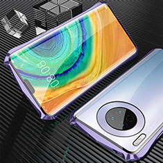 Funda Bumper Lujo Marco de Aluminio Espejo 360 Grados Carcasa M05 para Huawei Mate 30 Pro 5G Morado