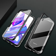 Funda Bumper Lujo Marco de Aluminio Espejo 360 Grados Carcasa M05 para Huawei P Smart Z (2019) Negro