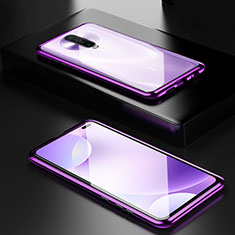 Funda Bumper Lujo Marco de Aluminio Espejo 360 Grados Carcasa M05 para Xiaomi Redmi K30 5G Morado