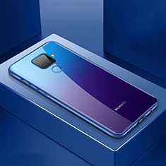Funda Bumper Lujo Marco de Aluminio Espejo 360 Grados Carcasa M06 para Huawei Mate 30 Lite Azul