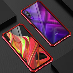 Funda Bumper Lujo Marco de Aluminio Espejo 360 Grados Carcasa M06 para Huawei P Smart Pro (2019) Rojo