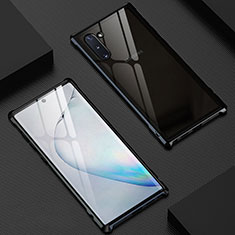 Funda Bumper Lujo Marco de Aluminio Espejo 360 Grados Carcasa M06 para Samsung Galaxy Note 10 Negro