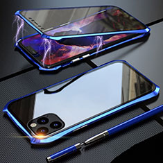 Funda Bumper Lujo Marco de Aluminio Espejo 360 Grados Carcasa M07 para Apple iPhone 11 Pro Azul