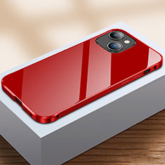 Funda Bumper Lujo Marco de Aluminio Espejo 360 Grados Carcasa M07 para Apple iPhone 15 Plus Rojo