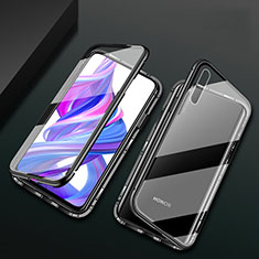 Funda Bumper Lujo Marco de Aluminio Espejo 360 Grados Carcasa M07 para Huawei P Smart Pro (2019) Negro