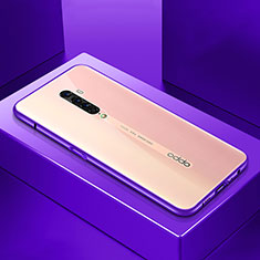 Funda Bumper Lujo Marco de Aluminio Espejo 360 Grados Carcasa M07 para Oppo Reno2 Morado