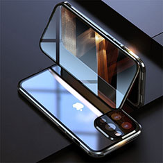 Funda Bumper Lujo Marco de Aluminio Espejo 360 Grados Carcasa M08 para Apple iPhone 15 Pro Negro