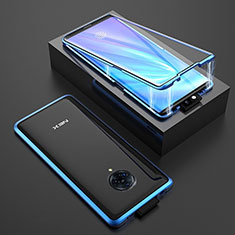 Funda Bumper Lujo Marco de Aluminio Espejo 360 Grados Carcasa M08 para Vivo Nex 3 5G Azul