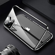 Funda Bumper Lujo Marco de Aluminio Espejo 360 Grados Carcasa M09 para Apple iPhone 16 Pro Negro