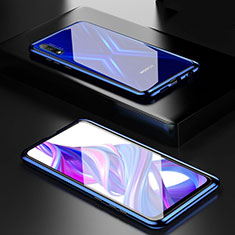 Funda Bumper Lujo Marco de Aluminio Espejo 360 Grados Carcasa M09 para Huawei P Smart Z (2019) Azul