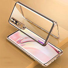 Funda Bumper Lujo Marco de Aluminio Espejo 360 Grados Carcasa M09 para Xiaomi Mi 10 Oro
