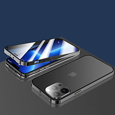 Funda Bumper Lujo Marco de Aluminio Espejo 360 Grados Carcasa M10 para Apple iPhone 13 Pro Negro