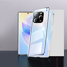 Funda Bumper Lujo Marco de Aluminio Espejo 360 Grados Carcasa P01 para Huawei Honor 60 SE 5G Plata