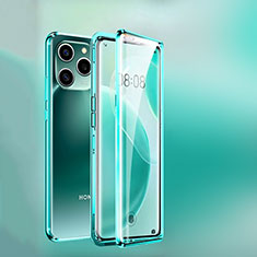 Funda Bumper Lujo Marco de Aluminio Espejo 360 Grados Carcasa P01 para Huawei Honor 60 SE 5G Verde