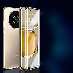 Funda Bumper Lujo Marco de Aluminio Espejo 360 Grados Carcasa P01 para Huawei Honor X9 5G Oro