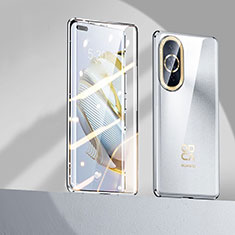 Funda Bumper Lujo Marco de Aluminio Espejo 360 Grados Carcasa P01 para Huawei Nova 10 Pro Plata