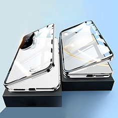 Funda Bumper Lujo Marco de Aluminio Espejo 360 Grados Carcasa P01 para Huawei Nova 11 Plata