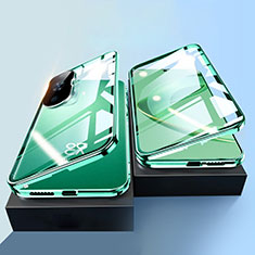 Funda Bumper Lujo Marco de Aluminio Espejo 360 Grados Carcasa P01 para Huawei Nova 11 Verde