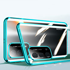 Funda Bumper Lujo Marco de Aluminio Espejo 360 Grados Carcasa P01 para Oppo A74 5G Verde