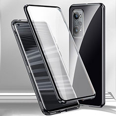 Funda Bumper Lujo Marco de Aluminio Espejo 360 Grados Carcasa P01 para Oppo K10 Pro 5G Negro