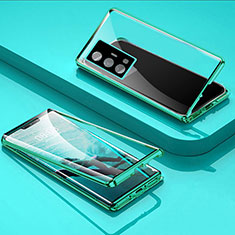 Funda Bumper Lujo Marco de Aluminio Espejo 360 Grados Carcasa P01 para Vivo X70 Pro 5G Verde