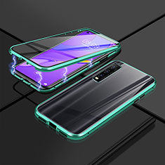 Funda Bumper Lujo Marco de Aluminio Espejo 360 Grados Carcasa P01 para Vivo Y70S 5G Verde