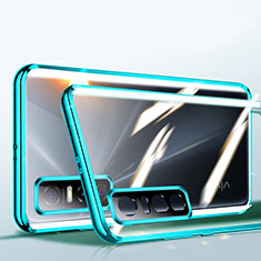 Funda Bumper Lujo Marco de Aluminio Espejo 360 Grados Carcasa P01 para Vivo Y73s 5G Verde