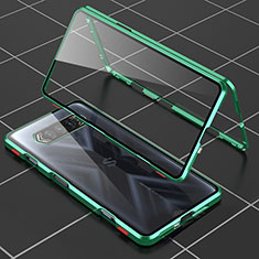 Funda Bumper Lujo Marco de Aluminio Espejo 360 Grados Carcasa P01 para Xiaomi Black Shark 4S 5G Verde