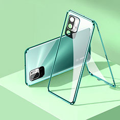 Funda Bumper Lujo Marco de Aluminio Espejo 360 Grados Carcasa P01 para Xiaomi POCO M3 Pro 5G Verde